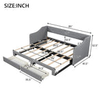 Beige/Gray Convertible Daybed, Twin XL to King, Sleeps 2