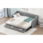 Beige/Gray Convertible Daybed, Twin XL to King, Sleeps 2