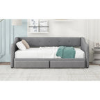 Beige/Gray Convertible Daybed, Twin XL to King, Sleeps 2