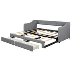 Beige/Gray Convertible Daybed, Twin XL to King, Sleeps 2