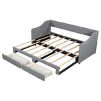 Beige/Gray Convertible Daybed, Twin XL to King, Sleeps 2