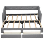 Beige/Gray Convertible Daybed, Twin XL to King, Sleeps 2