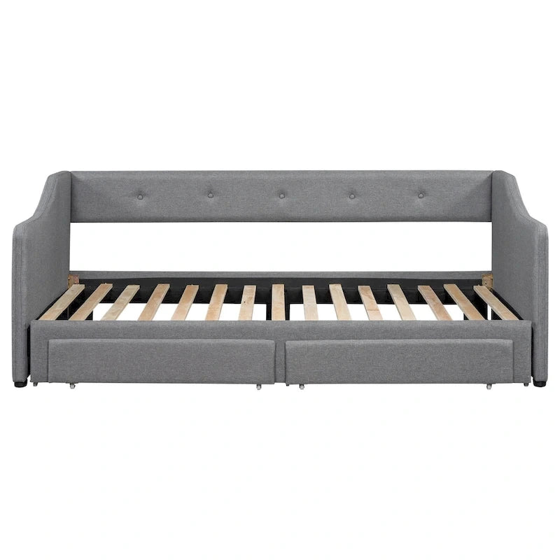 Beige/Gray Convertible Daybed, Twin XL to King, Sleeps 2