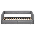 Beige/Gray Convertible Daybed, Twin XL to King, Sleeps 2