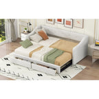 Beige/Gray Convertible Daybed, Twin XL to King, Sleeps 2