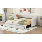 Beige/Gray Convertible Daybed, Twin XL to King, Sleeps 2