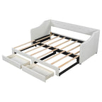 Beige/Gray Convertible Daybed, Twin XL to King, Sleeps 2