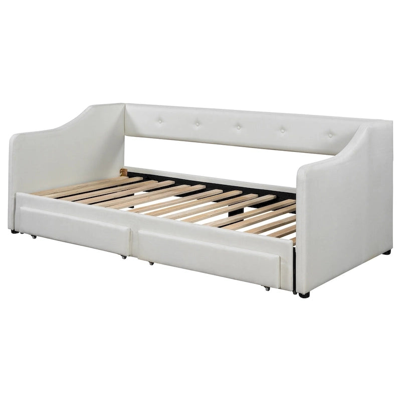 Beige/Gray Convertible Daybed, Twin XL to King, Sleeps 2