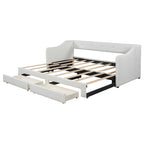 Beige/Gray Convertible Daybed, Twin XL to King, Sleeps 2