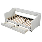 Beige/Gray Convertible Daybed, Twin XL to King, Sleeps 2