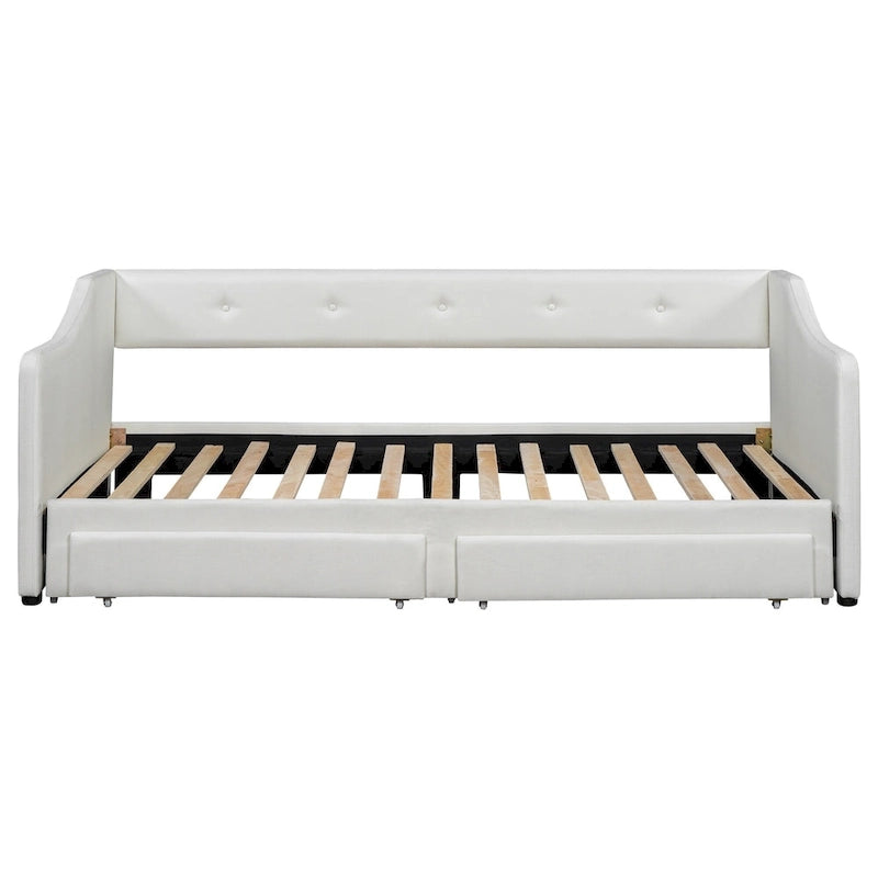 Beige/Gray Convertible Daybed, Twin XL to King, Sleeps 2