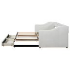 Beige/Gray Convertible Daybed, Twin XL to King, Sleeps 2