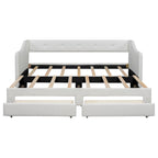 Beige/Gray Convertible Daybed, Twin XL to King, Sleeps 2