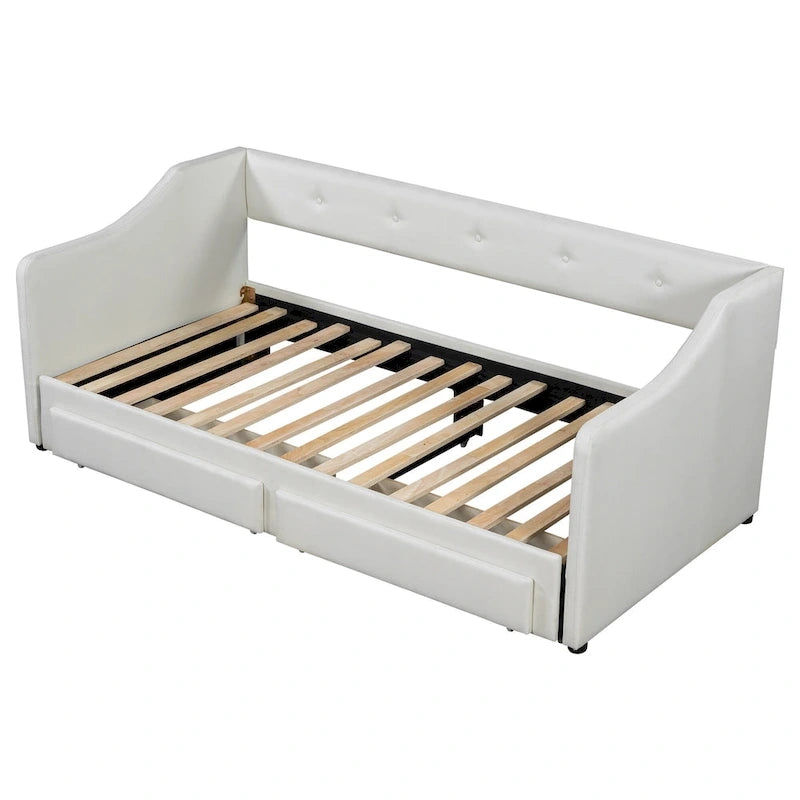 Beige/Gray Convertible Daybed, Twin XL to King, Sleeps 2