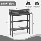 Brown / Grey Outdoor Bar Height Table with Storage Shelf, Single, HDPE