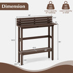 Brown / Grey Outdoor Bar Height Table with Storage Shelf, Single, HDPE