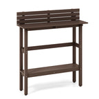 Brown / Grey Outdoor Bar Height Table with Storage Shelf, Single, HDPE