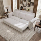 Green/Grey/Black/Beige Velvet & Faux Leather 3-in-1 Pull-Out Sleeper Sofa, Seats 2-3