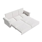 Green/Grey/Black/Beige Velvet & Faux Leather 3-in-1 Pull-Out Sleeper Sofa, Seats 2-3