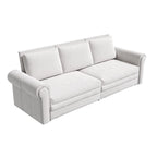 Green/Grey/Black/Beige Velvet & Faux Leather 3-in-1 Pull-Out Sleeper Sofa, Seats 2-3