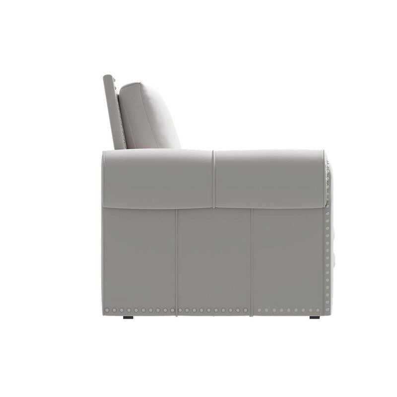 Green/Grey/Black/Beige Velvet & Faux Leather 3-in-1 Pull-Out Sleeper Sofa, Seats 2-3