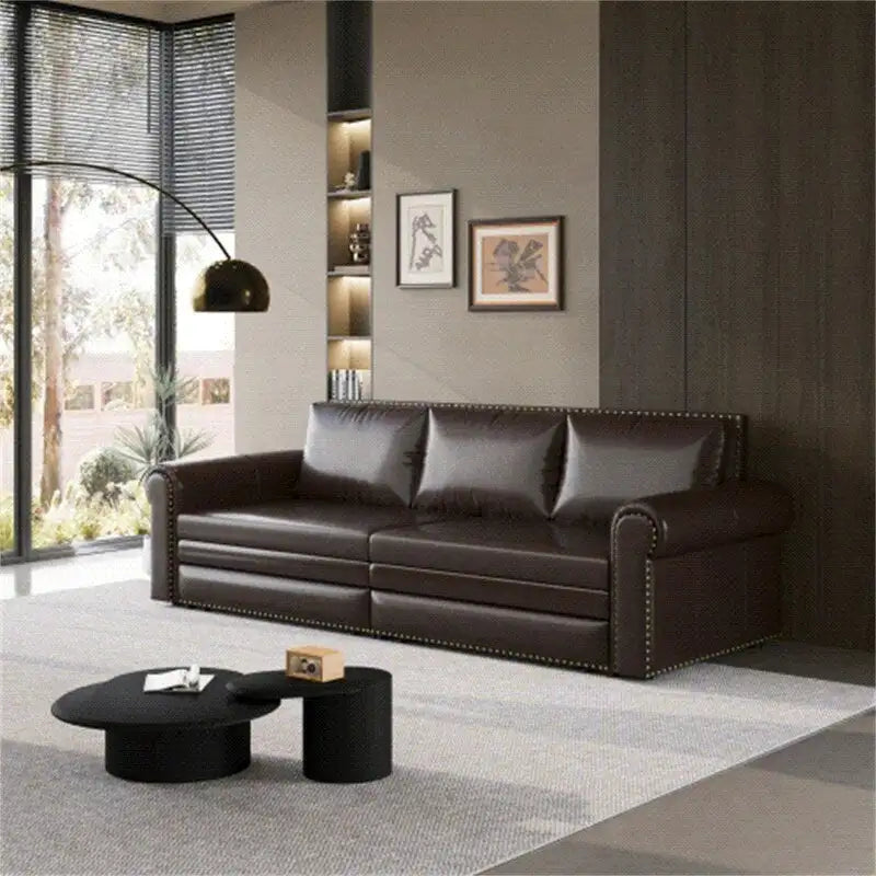 Green/Grey/Black/Beige Velvet & Faux Leather 3-in-1 Pull-Out Sleeper Sofa, Seats 2-3