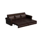 Green/Grey/Black/Beige Velvet & Faux Leather 3-in-1 Pull-Out Sleeper Sofa, Seats 2-3