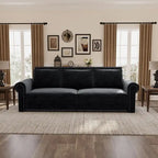 Green/Grey/Black/Beige Velvet & Faux Leather 3-in-1 Pull-Out Sleeper Sofa, Seats 2-3
