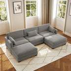 Corduroy U-Shaped Modular Sectional Sofa, 3-Piece, Seats 5–7 | Multiple Colors