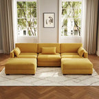 Corduroy U-Shaped Modular Sectional Sofa, 3-Piece, Seats 5–7 | Multiple Colors
