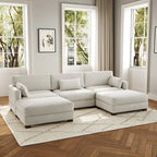 Corduroy U-Shaped Modular Sectional Sofa, 3-Piece, Seats 5–7 | Multiple Colors