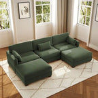 Corduroy U-Shaped Modular Sectional Sofa, 3-Piece, Seats 5–7 | Multiple Colors