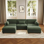 Corduroy U-Shaped Modular Sectional Sofa, 3-Piece, Seats 5–7 | Multiple Colors