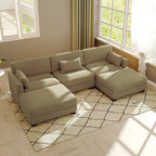 Corduroy U-Shaped Modular Sectional Sofa, 3-Piece, Seats 5–7 | Multiple Colors
