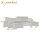 Corduroy U-Shaped Modular Sectional Sofa, 3-Piece, Seats 5–7 | Multiple Colors