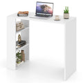 Gymax 36  Compact Writing Desk w/ 3 Open Shelves Freestanding