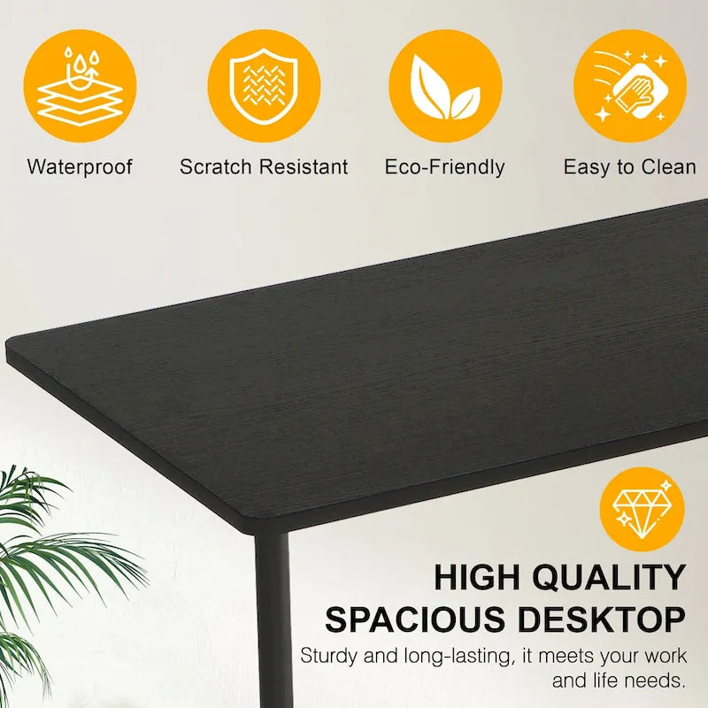 Oak/Brown/Black Rolling Sit-Stand Desk, Height-Adjustable, Single-User, 31.5"