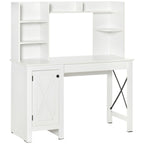 Farmhouse Computer Desk with Hutch and Cabinet