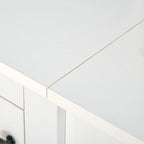 White Farmhouse Computer Desk with Hutch, Cabinet & Shelves, 1-Person