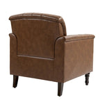 Tufted PU Leather Accent Chair with Nailhead Trim, Single Seat – Camel / Beige / Black / Brown / Blue Black / Dark Red