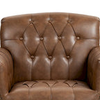 Tufted PU Leather Accent Chair with Nailhead Trim, Single Seat – Camel / Beige / Black / Brown / Blue Black / Dark Red