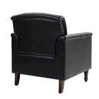 Tufted PU Leather Accent Chair with Nailhead Trim, Single Seat – Camel / Beige / Black / Brown / Blue Black / Dark Red