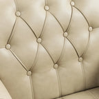 Tufted PU Leather Accent Chair with Nailhead Trim, Single Seat – Camel / Beige / Black / Brown / Blue Black / Dark Red