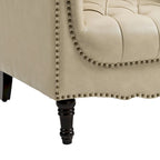 Tufted PU Leather Accent Chair with Nailhead Trim, Single Seat – Camel / Beige / Black / Brown / Blue Black / Dark Red