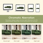 Brown/Gray/Green L-Shaped Modular Sectional Sofa, Corduroy, 4-Seater