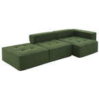 Brown/Gray/Green L-Shaped Modular Sectional Sofa, Corduroy, 4-Seater