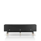 Black Mid-Century Modern TV Stand, 1-Piece, 71"