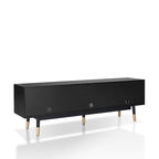 Black Mid-Century Modern TV Stand, 1-Piece, 71"