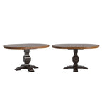 Oak Two-Tone Oval Extending Dining Table, Pedestal Base, Seats 4–6