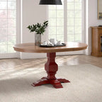 Oak Two-Tone Oval Extending Dining Table, Pedestal Base, Seats 4–6